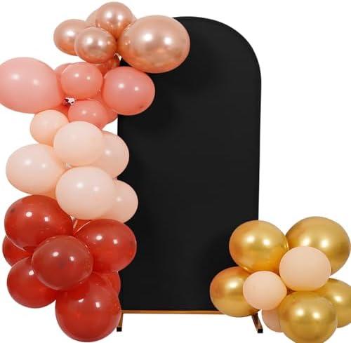 Peomeise 8FT Wedding Arch Cover，Black Arch Backdrop Cover Stretchy Spandex Backdrop Stand Covers for Birthday Party Ceremony Banquet Decor