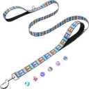 5 Foot Dog Leash for Medium Large Dogs, Heavy Duty Blue Dog Leash with 2 Padded Handles, Walking Training Lead for Small Medium Large Dogs, Underwater World (1 in x 5 ft)