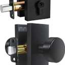 Matte Black Door Knob with Single Cylinder Deadbolt Lock Set