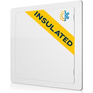 Access Panel for Drywall - 12 x 12 inch - Insulated - Wall Hole Cover - Access Door - Plumbing Access Panel for Drywall - Heavy Durable Plastic White