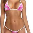 SHERRYLO Micro Bikini Extreme G String Thong Bikinis Sexy Mini Bathing Suit for Women Womens Swimsuits Microkini Swimsuit (Medium, 1889-f60 Tie-dye)