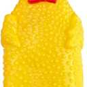 Rubber Chicken,Squeeze Squawking Chicken,Yellow Screaming Chicken Dog Toys,Prank Noise Maker Dog Toys for Silly Novelty Party Favors,Family Games 12 Inch