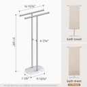 KES Free Standing Bath Towel Racks for Bathroom, 2-Tier Towel Stand for Bathroom Floor 3X Thick Natural Marble Base Oval Shape, Pro-Grade 18/8 Stainless Steel, Brushed Finish, BTH236B-2
