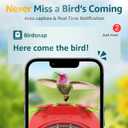 birdsnap Hummingbird Feeder with Camera Solar Powered, 2K Live Stream AI Bird Identification with 32GB Card Ant Moat Weatherproof WiFi Smart Bird Feeder Camera for Outdoor Birds Watching Gifts