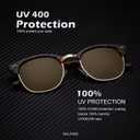 KALIYADI Polarized Sunglasses for Men and Women Semi-Rimless Frame Driving Sun glasses UV Blocking (B12-(2 Pack) Matte Tortoise | Brown | Golden Rim / Matte Black)