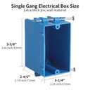 10-Pack Single Gang Electrical Box, New Work Box 1 Gang, Blue New Work Electrical Nail Outlet Box, 18 cu. in, Switch/Outlet Box PVC Electrical Junction Box for Residential Commercial Job Applications