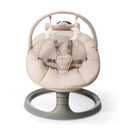 Momcozy 2-in-1 Electric Baby Swing, Dual-Arm Support System & Parent-Inspired Motions, Convertible to Toddler Seat up to 66 lbs, Adjustable Height, Lightweight, Khaki