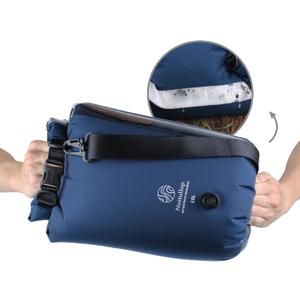 Washbag Portable Washing Machine - 15L Fully Waterproof Dry Bag - Lightweight Compact Nylon Washing Machine - Portable Manual Clothes Washer Laundry Bag (Gray) (Navy)