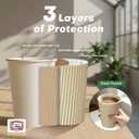 12oz 90Pack Compostable Paper Cups with Lids & Straws, 3-Layer Insulated Corrugated Cups for Hot & Cold Drinks, Home Office Travel, Kraft