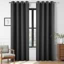 Joydeco Blackout Curtains 72 Inch Length, Grey 52 ×72 Curtains for Bedroom, Thermal Insulated Long Curtains & Drapes  1Burg, Room Darkening Grommet Drapes for Living Room Window, 2 Panels Set