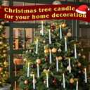 16 PCS Christmas Tree Candle Lights with Green Clips Flameless LED Taper Candles with Remote for Christmas Tree Decor (16pcs,White(B))
