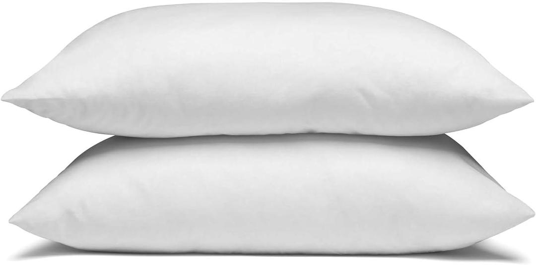 Envirosleep Dream Surrender Medium Support Pillows - Hypoallergenic Polyester Filled Cotton Shell Pillow Set, Standard Size 2 Pillow Set for Hotel or Home Use, by Manchester Mills (Standard (Pack of 2))