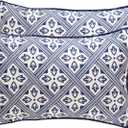 Designer Throw Pillow Covers Set of 2,Chinoiserie Blue Elegant Linen with Striped Floral Pattern Pillow Cover,Decorative Lumbar Pillowcases Cushion for Bed Living Room Outdoor Car,12"x20