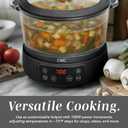 COOK WITH COLOR 3L Glass Mini Low Carb Rice Cooker Holds 2 Cups Raw/Makes 6 Cups Cooked with Auto Lift Filter Basket, Hotpot & Steamer for Rice, Grains, Digital Panel with Keep Warm, Black