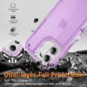 Compatible with iPhone 16 Plus Case with HD Screen Protector, Heavy Duty Shockproof [3 in 1] Clear Phone Cases for iPhone 16 Plus 6.7" (Purple)