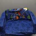 Foldable Kids Sofas Couch 2 in 1 Children Convertible Sofa to Lounger Flip Open Toddlers Sofa Bed (Dinosaur)