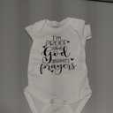 Fashions I'm Proof That God Answers Prayers Baby Bodysuit Cute Newborn Boy Funny Rompers Girl Clothes, White XS