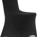 bricia 50 PCS Black Stretch Spandex Chair Slipcovers, Dining Room Chair Covers Stretch Chair Slipcovers Protector for Wedding, Banquet, and Party
