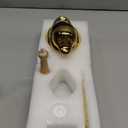 Duck Toilet Brush and Holder Set - Ceramic Bathroom Toilet Scrubber Brush Organizer with Wooden & Stainless SteelHandle, Gold Toilet Brush & Cute Duck Design for Bath Decor Storage