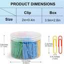2 x 320 Pcs Large Paper Clips, 2 Inch Jumbo Paper Clips, Colorful Coated Paperclips, Heavy Metal Paperclips Office for Teacher Supplies School Supplies
