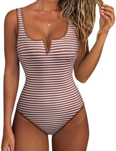 SUUKSESS Women Sexy Tummy Control One Piece Swimsuits High Cut Bathing Suit 2025 XL