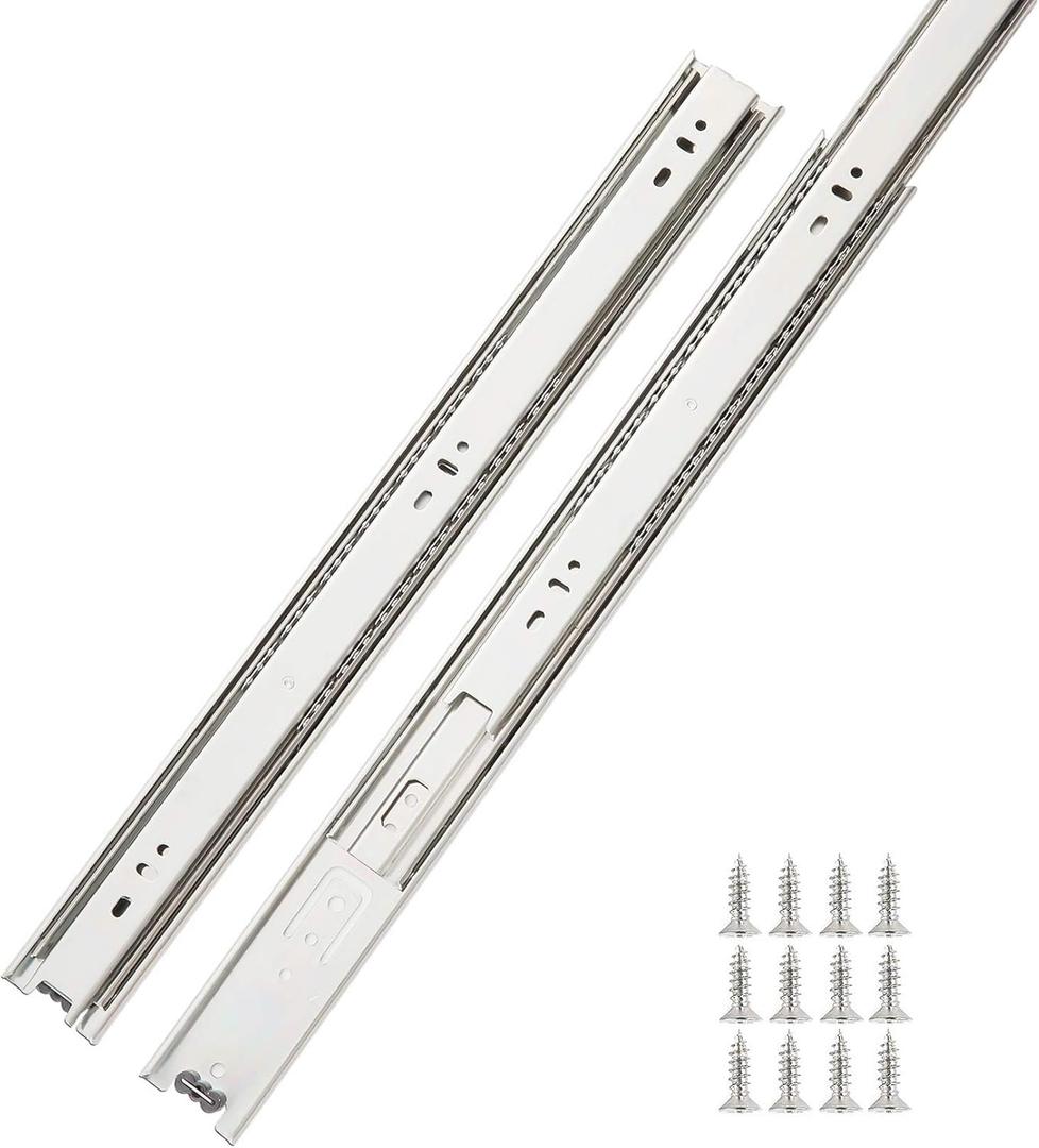 10 Pair of 12 Inch Hardware Full Extension Side Mount Ball Bearing Sliding Drawer Slides