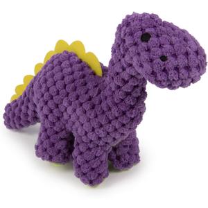 goDog Checkers Just for Me Dinos Bruto Squeaky Plush Dog Toy, Chew Guard Technology - Purple, Mini