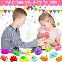 2 x 28 Pack Valentines Day Gifts for Kids ,Mochi Squishy Toys Filled Hearts Box with Valentine Cards Classroom Prizes Exchange Gifts Prizes Valentine Party Favors Valentines Day Gifts for Kids Boy Girl