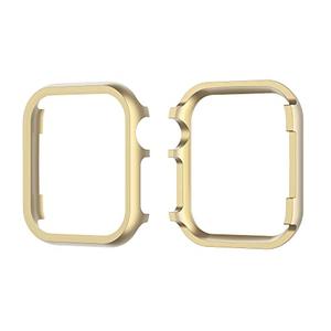 Compatible with iWatch 44mm Case Gold, Bumper Protector Cases Aluminum Frame Case Scratch Resistant Ultra-Thin Metal Cover Rugged Sleeve Shockproof Compatible with Apple Watch 44mm Series SE/6/5/4
