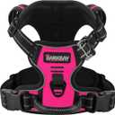 BARKBAY Dog Harness No Pull 3 Buckles for Small Dogs - Adjustable, Reflective, Comfortable, No Choke, Heavy-Duty - Perfect for Outdoor Training, Walking, and Hiking - Strong & Durable - S & Pink