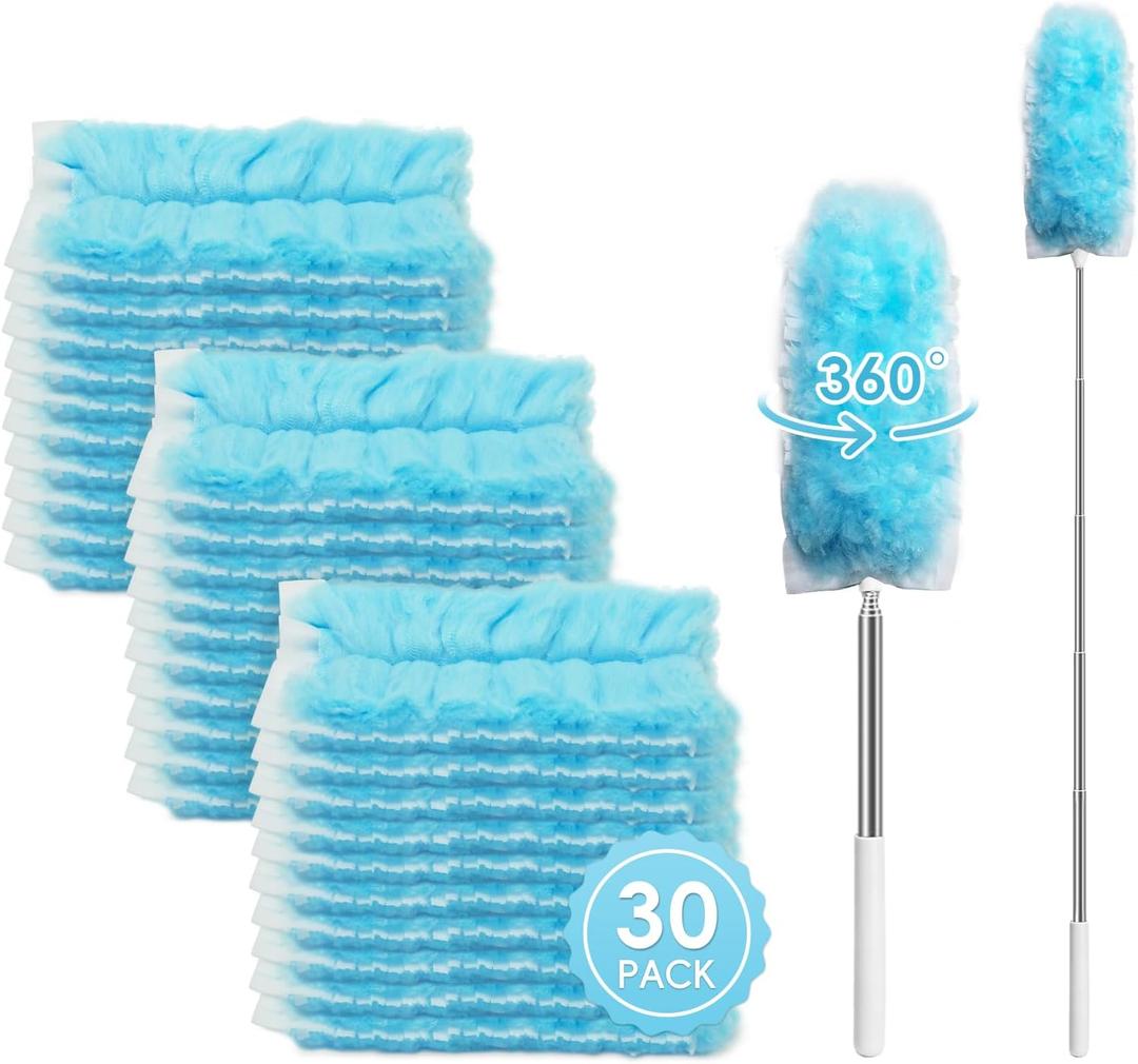 360 Duster Refills for Swiffer Dusters Refill with 2 Upgrade Extendable Handle(30 Count)