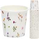 Crisky 300 Pack Paper Bathroom Cups 3oz Disposable, Elegant Design Floral Small Mouthwash, Hot/Cold Beverage Coffee, Dessert  for Birthday Parties, Home-use, Picnics, Ceremonies Any Events