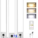 EZVALO 3-Pack Under Cabinet Lighting, 2400mAh Rechargeable Motion Sensor Light, 10inch Magnetic Closet Lights with Dimmable & 3 Color Temps, Wireless Motion Activated Lights with Remote for Kitchen