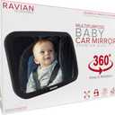Baby Car Mirror Rear Facing Baby Essentials 100% Shatterproof Safest Clear View 360° Adjustable to All Seats and Ages Crash Tested Fully Assembled