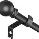 SMODBRODRE Black Curtain Rods for Window 28 to 48, 5/8 inch Small Decorative Curtain Rod Set with Brackets