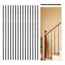 15 Pack Iron Balusters for Staircase Interior, Stair Balusters 44" Black Double Twist Metal Balusters Stair Spindles for Staircase Decks Balusters Satin Railing Indoor Outdoor (Double Twist 15 Pack)