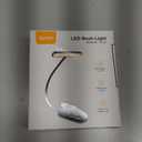 Gritin Rechargeable Book Light for Reading in Bed with 19 LED &Memory Function-Eye Caring 3 Color Temperatures,5 Brightness Levels,80 Hrs Runtime Flexible Goose Neck Clip on Light-White