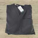 PuriPure Scrubs for Women Set Nurse Uniform Scrubs 4 Way Stretch V-Neck Scrub Top & Jogger Pant with 6 Pockets Scrubs Set (Black, Large)