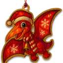 2 x Pterodactyl Ornament Cute Dinosaur Flying Dino Decor Kids Holiday Card Christmas Dino Ornament Suncatcher Effect Stained Glass Window Hanging Car Hanging