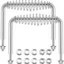 Dunzy 2 Pieces 6" Steel Spring Handle 5" Wide Overall with 1/2" Steel Rod for BBQ Pits Trailers Custom Metal Projects Wood Stove Handles Replacement Grill Barbecue Tool Sets(Silver)