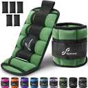 Sportneer Adjustable Ankle Weights for Women and Men 7 lbs/Pair Adjustable Leg Weights with Secure Straps, Strength Training Weighted for Yoga, Walking, Running, Aerobics, Gym, Physical Therapy (Olive)