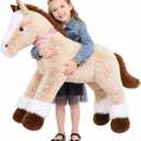 MaoGoLan Giant Horse Stuffed Animal, Large Horse Plush Toy for Girl Kid Boy, Realistic Stuffed Pony Plush Pillow for Mother's Day Birthday Gift Baby Shower Party Favor Decor, 47 inches, Brown