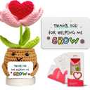 Gossby Positive Heart Flower Crochet - Thank You for Helping Me Grow - Inspirational Gift for Mom - Appreciation, Thank You, Birthday, Graduation, End of Year, Teacher's Day Gift from Student