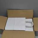 Joybe 100 Pack 8x4.75x10 Inch Medium White Kraft Paper Bags with Handles Bulk, Craft Paper Gift Bags for Party Favors Grocery Retail Shopping Business Goody Merchandise Take Out Blank Sacks (100pcs)