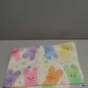 XCHI Colorful Dots Cute Bunny Watercolor Rabbits Easter Table Runner Table Decoration for Party Home Kitchen Dining Holiday Decor 13x72 Inch