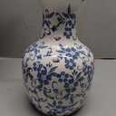 Decorative Ceramic Flower Vase, Blue and White Floral Pattern, 11''Flower Ceramic vase