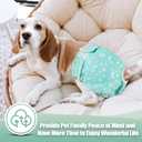 Wegreeco Washable Female Dog Diapers Highly Absorbent Reusable Diapers for Dog in Heat Period, 3 Pack (Dog Bone, Medium)