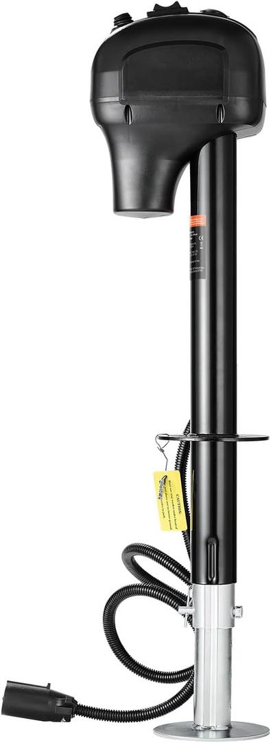 Happybuy Motorized Trailer Jack, 3500 lbs Capacity. Sturdy RV Electric Tongue Jack with 7-pin Connector, Hand Crank Handle and All-Weather Jack Cover. 9.5"-27.5" Elevation Range. Ideal for Trailers