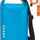 HEETA Waterproof Dry Bag for Women Men(Upgraded Version) 5L/10L/20L/30L/40L Roll Top Lightweight Dry Storage Bag Backpack with Emergency Whistle for Travel, Swimming, Boating, Kayaking, Camping, Beach (Blue)