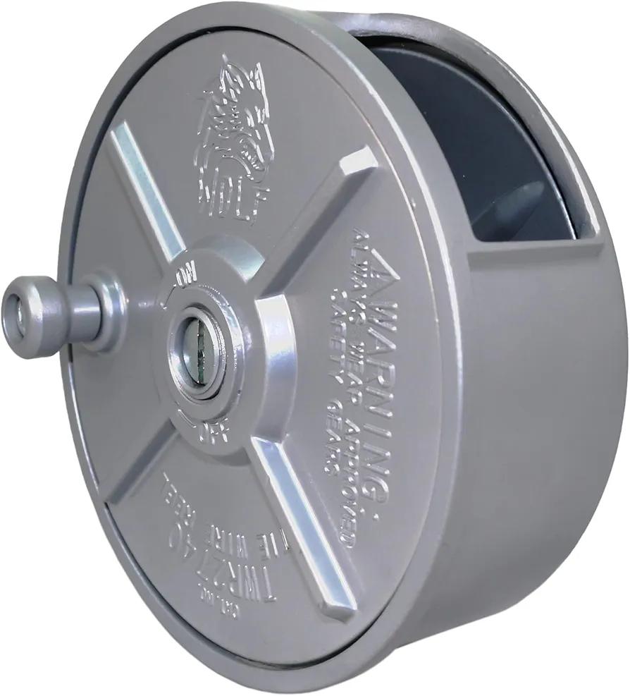 WOLF 6.25’’ Aluminum Tie Wire Reel Coil Holder Wheel, Lightweight, Ambidextrous, Built-in Belt Loops & Knob